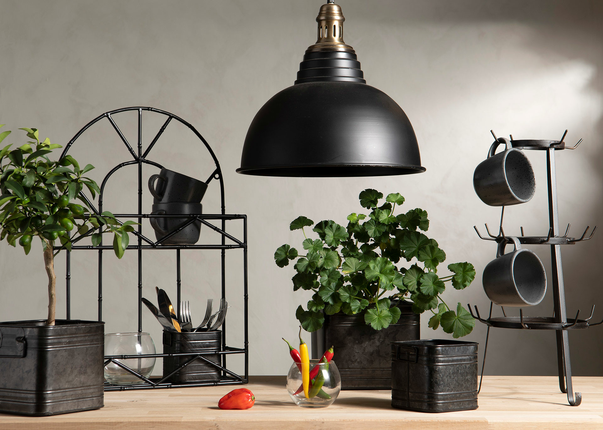 Industriell Taklampa i Svart Metall - Sienna - Billede 2