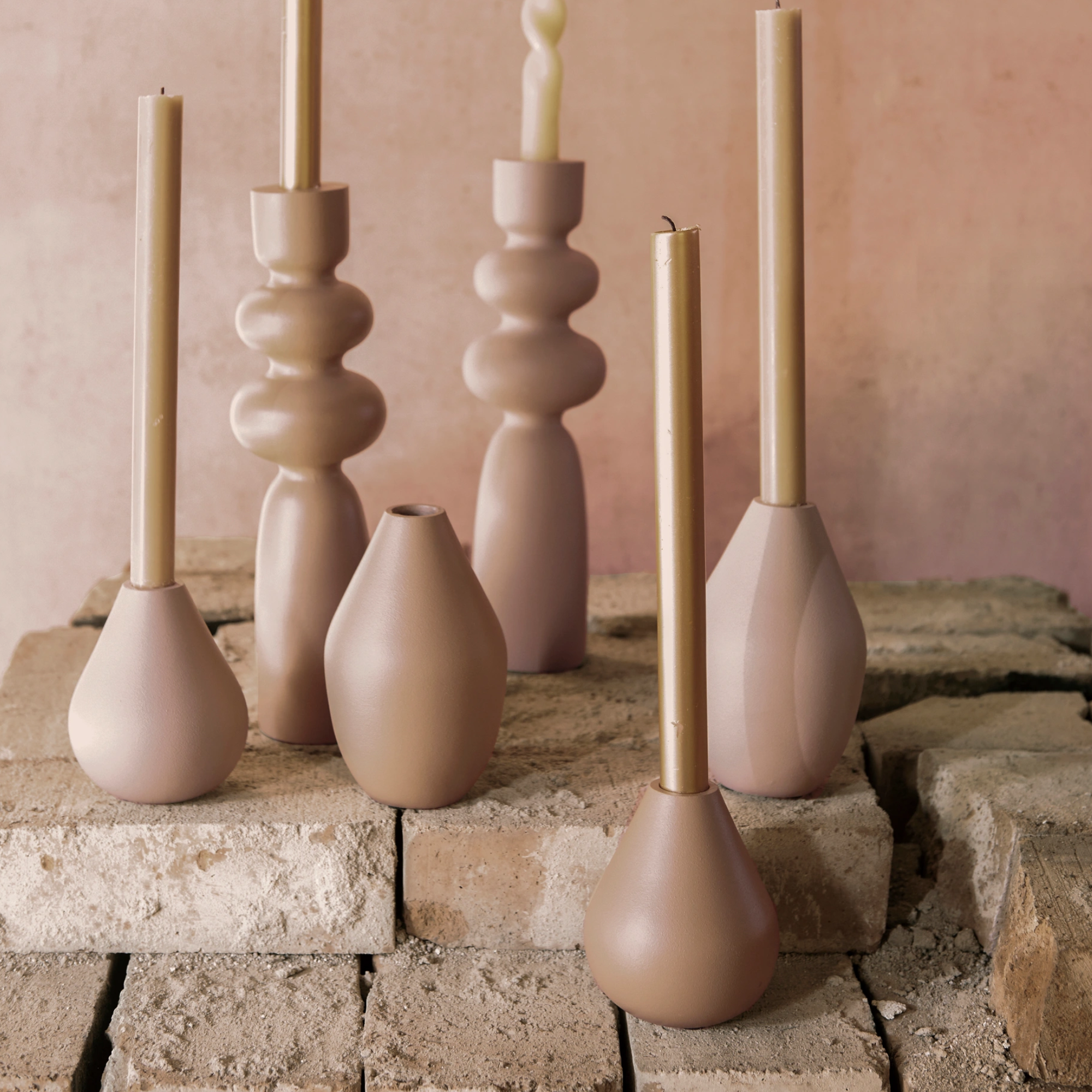 Sonia Ljusstake Matt Nougat 2-pack - Billede 2