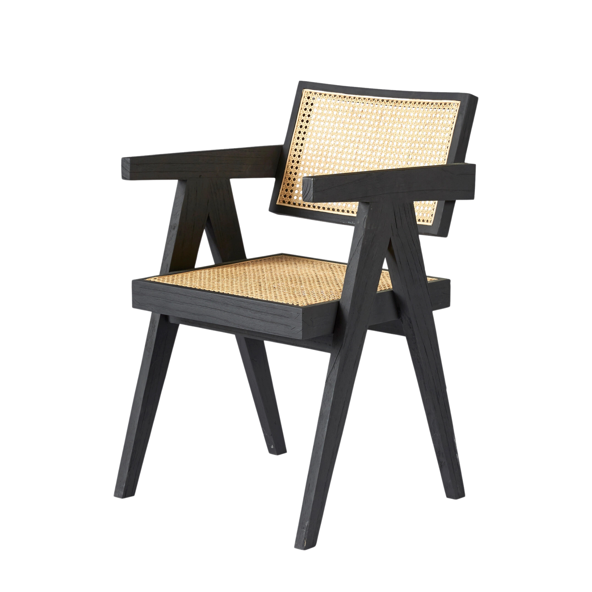 Melaya karmstol teak/rotting svart