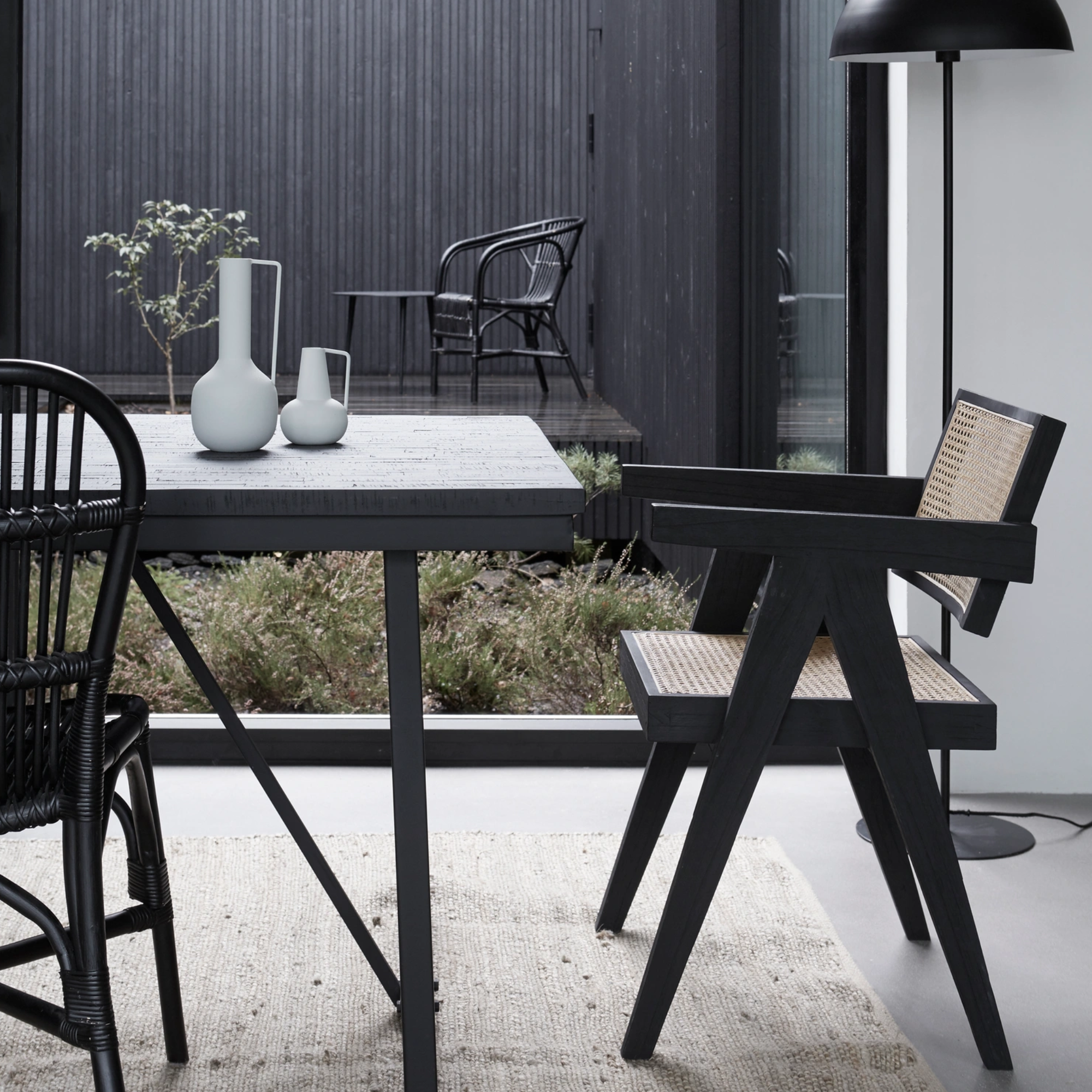 Melaya karmstol teak/rotting svart - Billede 2