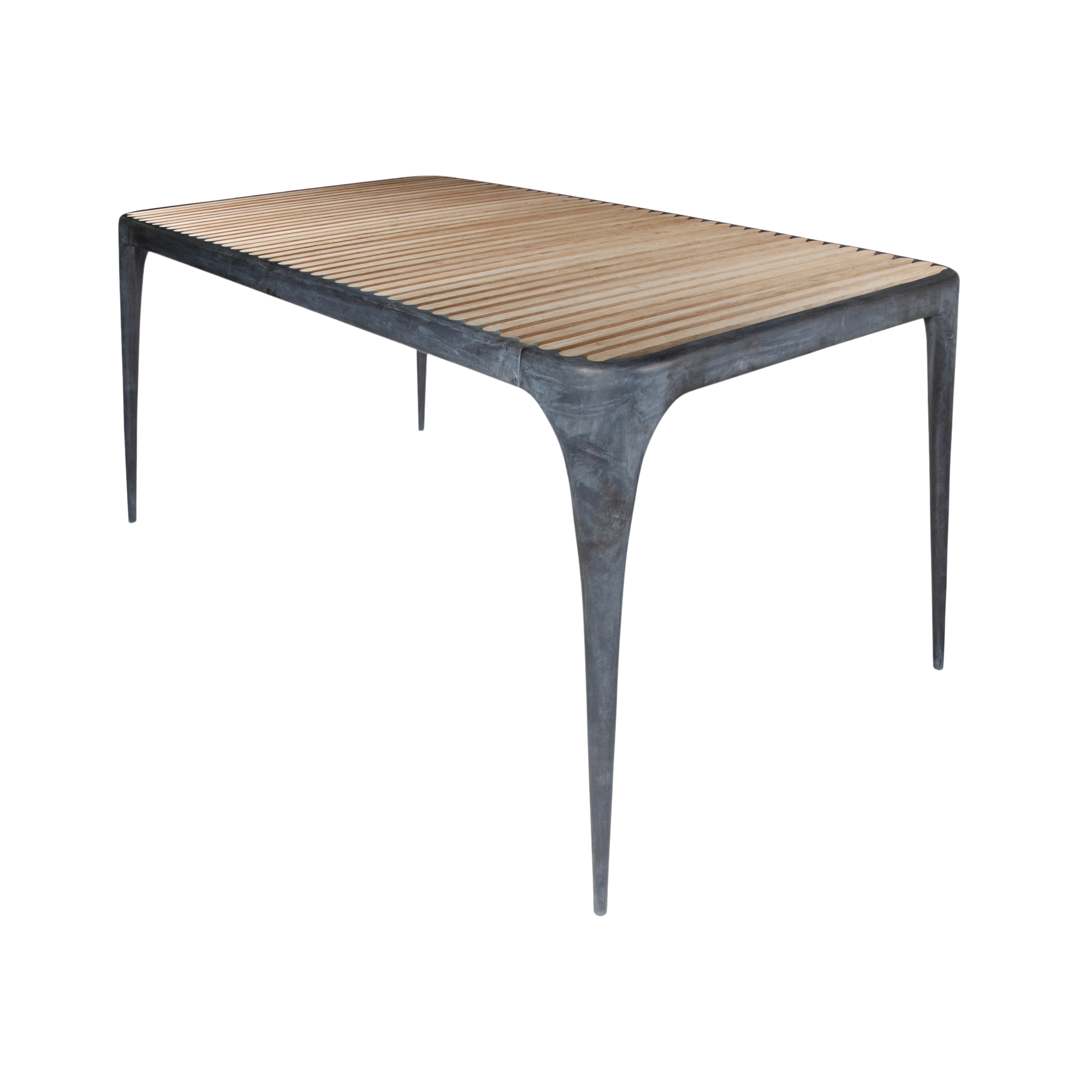 Reeves matbord zink/teak