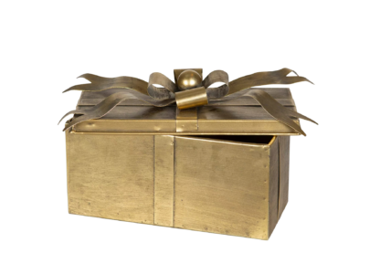 Julklapp box antik mässing S