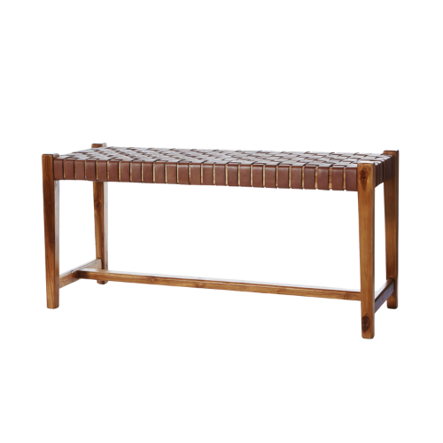 Bänk Teak/Läder - Porto