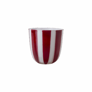 Randig Ljuslykta Glas Röd/Vit S – Cirkus