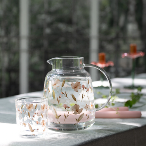 Blommig ljuslykta i glas, 2-pack - Svea - Bild 2
