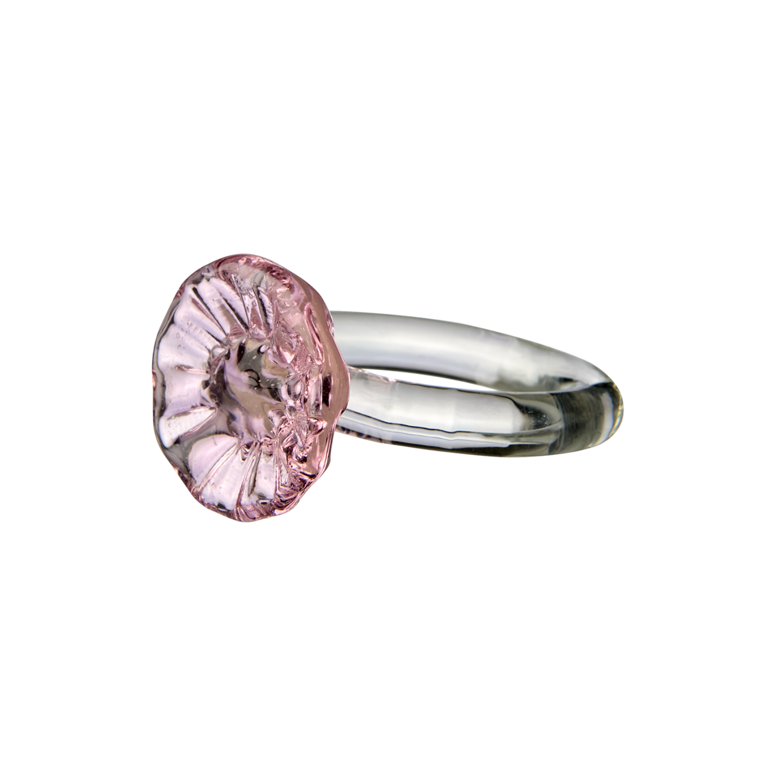 Servettring i Glas, rosa, set om 8 - Carina