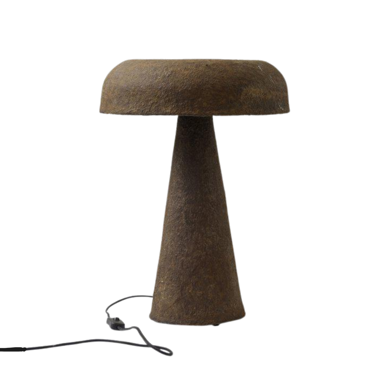 Handgjord Bordslampa i papier-maché (brun) - Luma