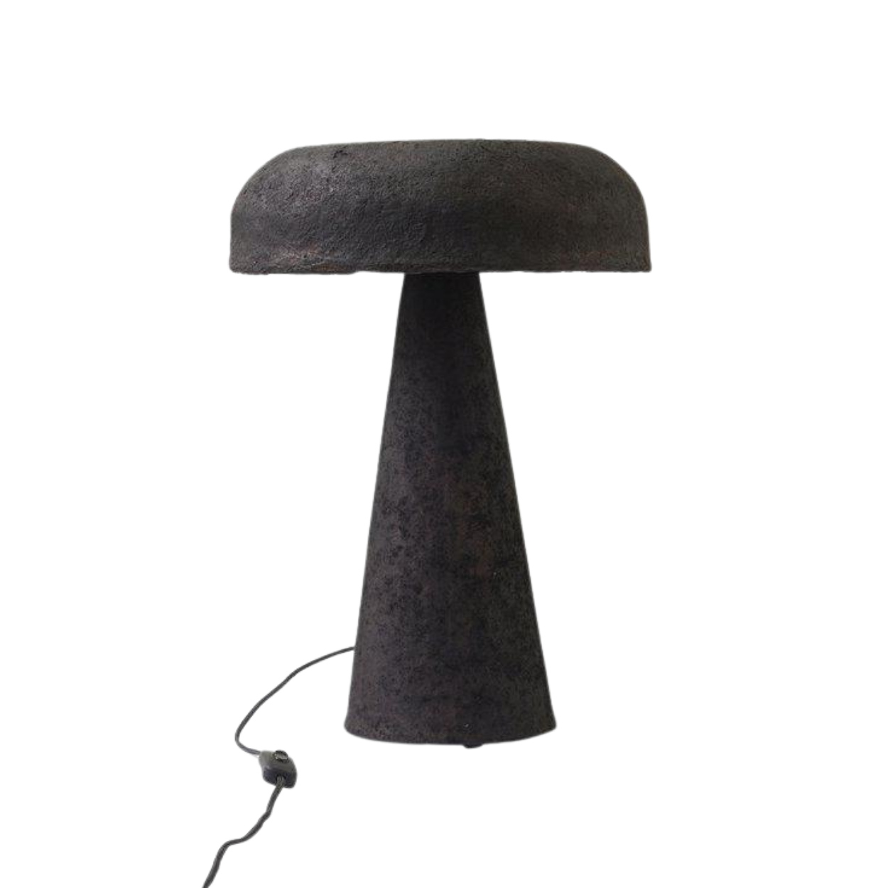 Handgjord Bordslampa i papier-maché (svart) - Luma