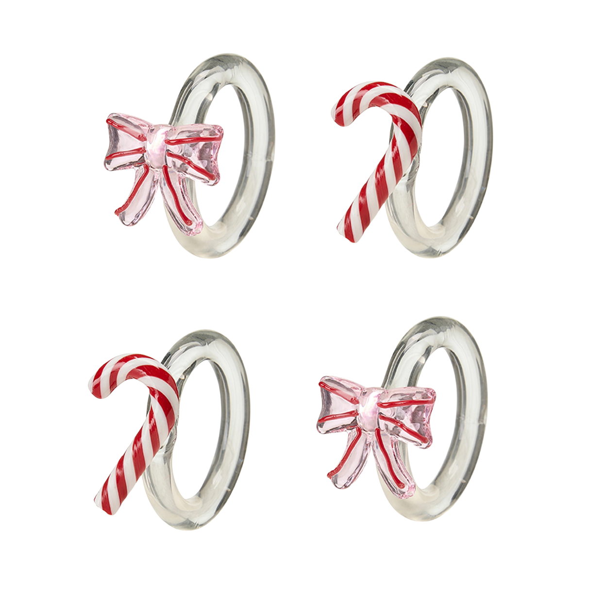 Juliga Servettringar i Glas 4-pack